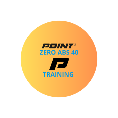 ojedyncza żółta piłeczka Point Zero ABS – prezentacja logo i faktury